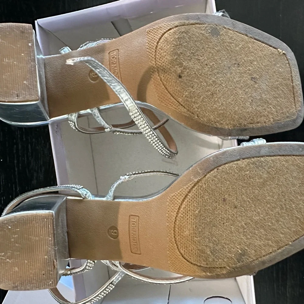 TOP Moda Metallic Rhinestone Heels - Picture 3 of 4